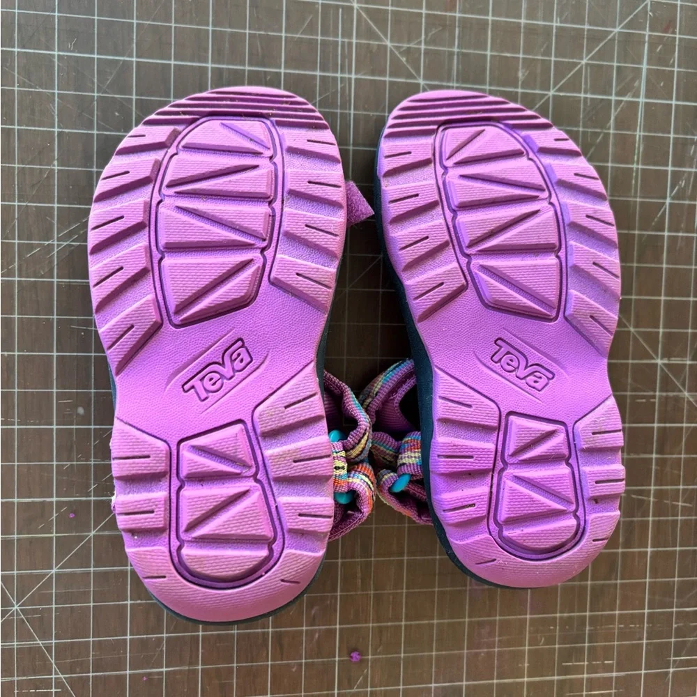 Teva Toddler Sandals Size 8 Pink Rainbow Sport Strap Outdoor Shoes - Picture 5 of 5
